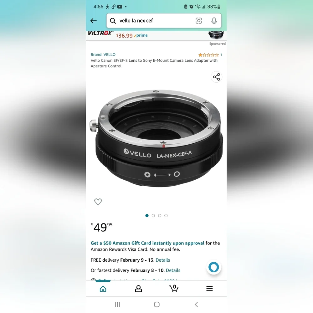 Sony E mount Adapter to Canon EF/EF-S
